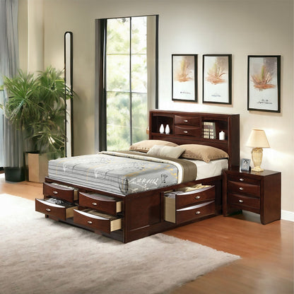 Neend Multi Drawer Storage Platform Bed - Espresso