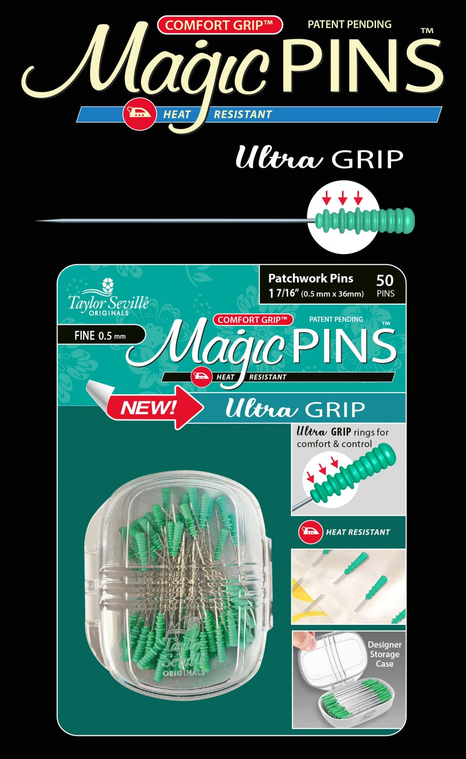 Magic Pins - Ultra Grip Patchwork Fine