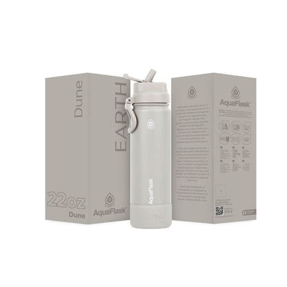 Bouteille d'eau AquaFlask Earth Collection 650 ml en acier inoxydable – Isotherme, garde au chaud 12h, au froid 24h