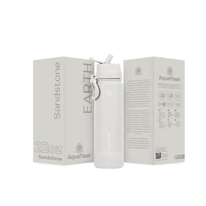 Bouteille d'eau AquaFlask Earth Collection 650 ml en acier inoxydable – Isotherme, garde au chaud 12h, au froid 24h
