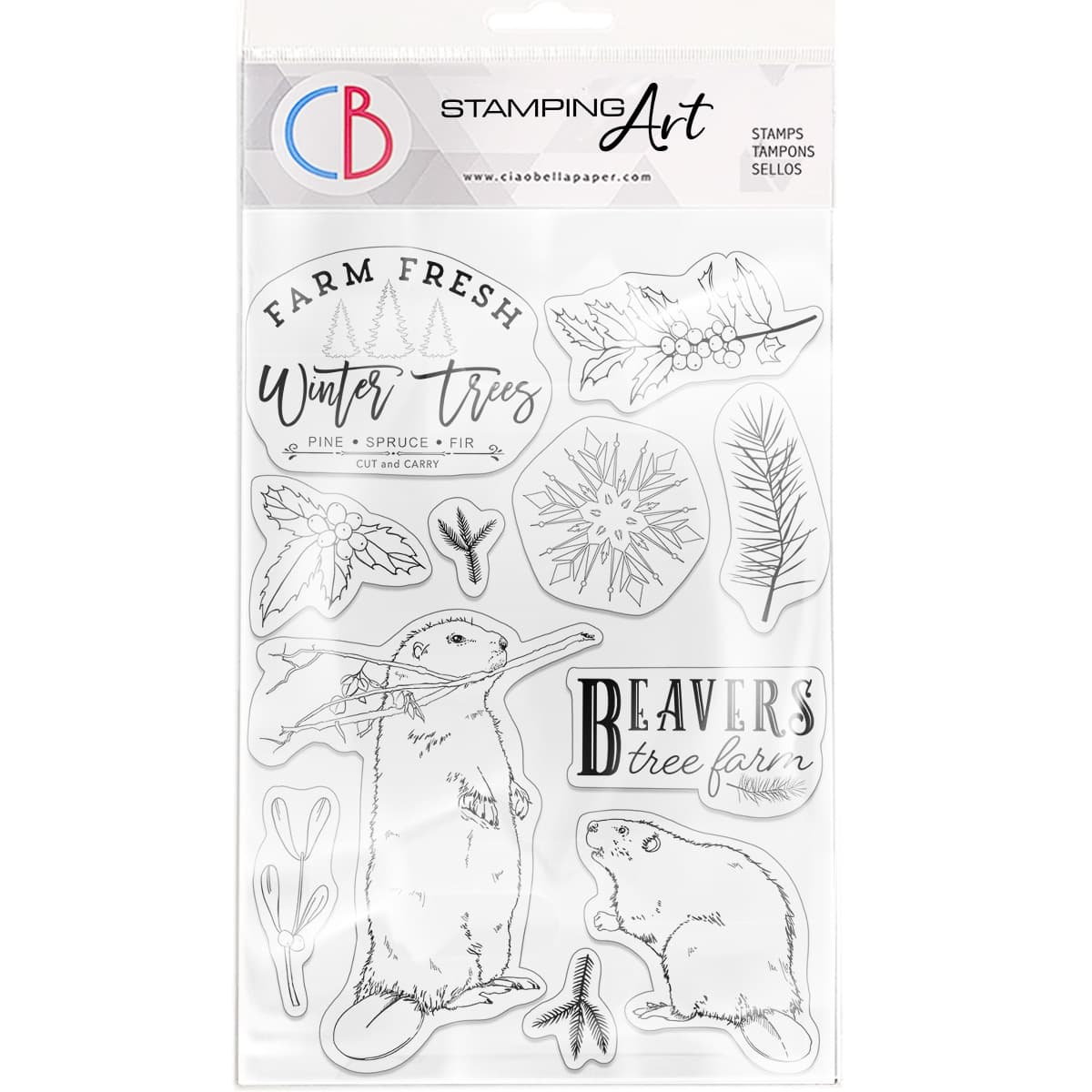Ciao Bella Clear Stamp Set 15x20 cm Beavers Tree Farm