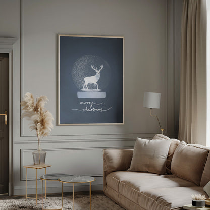 Wall Art Snowglobe Deer Canvas Print