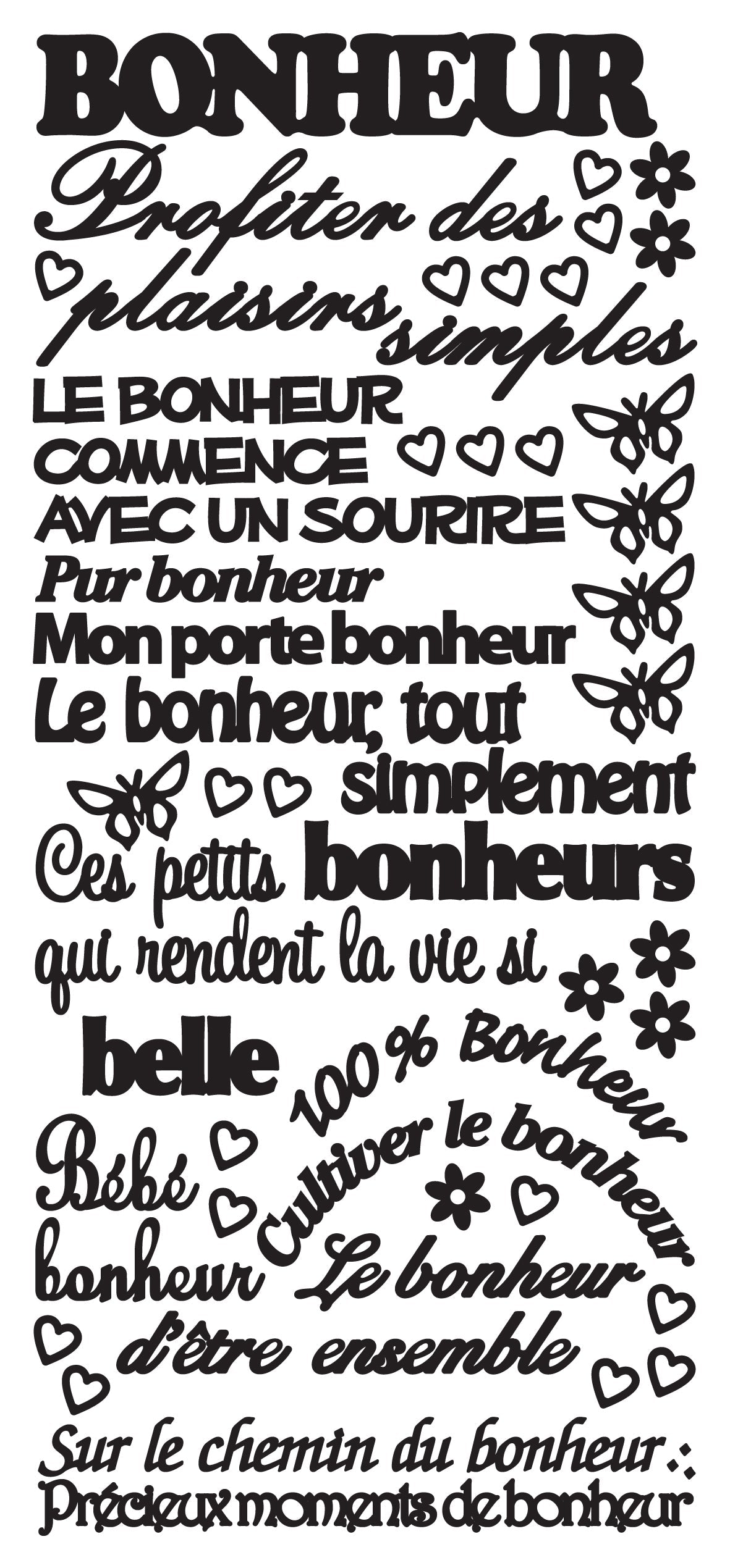 Stickers à décoller - Bonheur