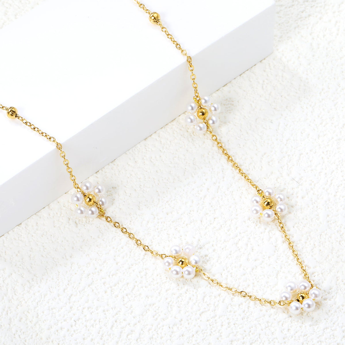 Floral Pearl Pendant Necklace