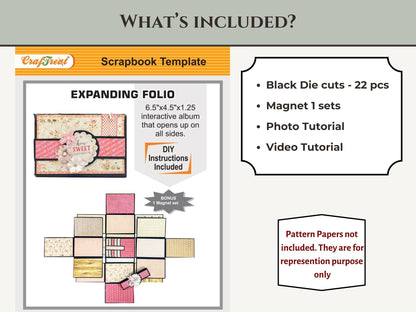 CrafTreat Blocs Vides pour Scrapbook - Folio Extensible - Couleur Kraft