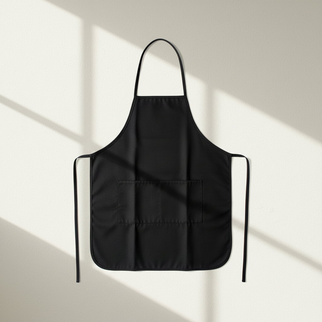 100% Cotton Black Apron With Pockets