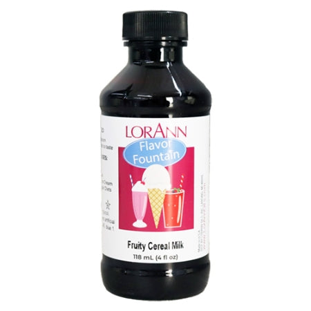 Fontaine d'arômes Lait aux Céréales Fruitées - 4 oz. - 32 oz. - Arômes pour Crèmes Glacées et Boissons - Huiles LorAnn - Distribution Canadienne - Livraison Gratuite au Canada pour les Commandes de Plus de 199 CAD