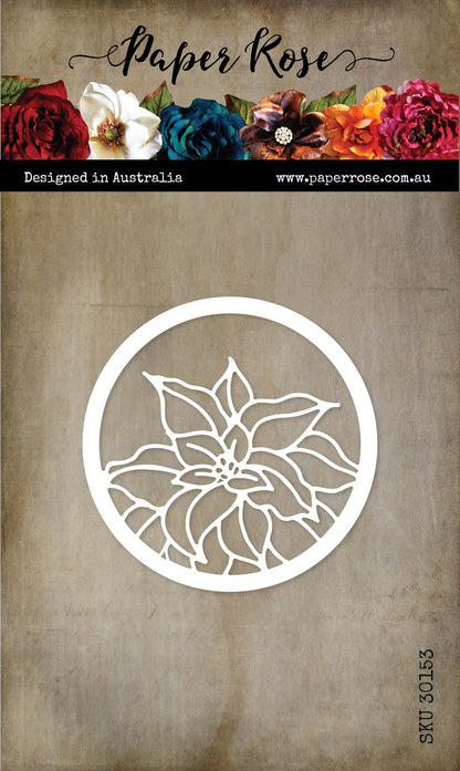 Matrice de découpe métallique Cercle Poinsettia de Noël 30153
