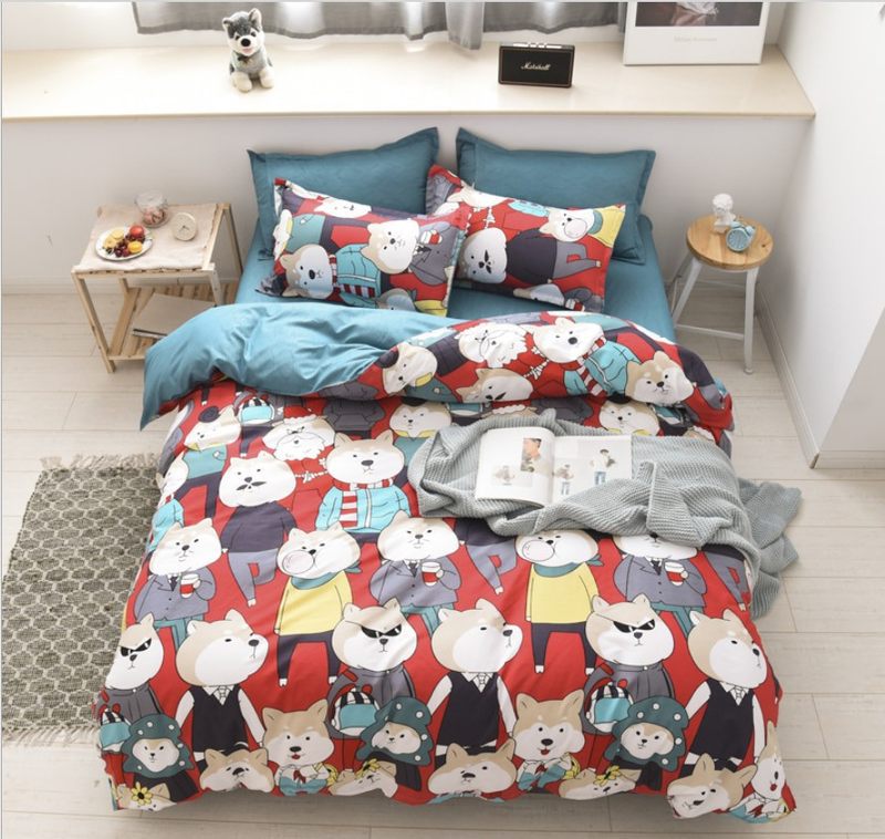 4-Piece Diamond Velvet Bedding Set – Geometric Pattern Duvet Cover & Sheet Set