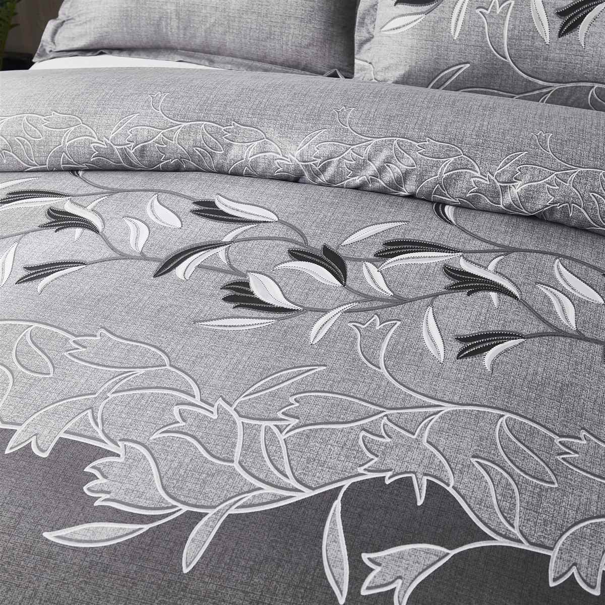 3-Piece Embroidered Printed Bedding Set – Polyester Duvet Cover & Pillowcase Set