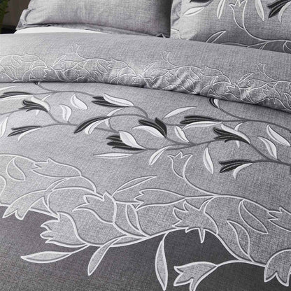 3-Piece Embroidered Printed Bedding Set – Polyester Duvet Cover & Pillowcase Set
