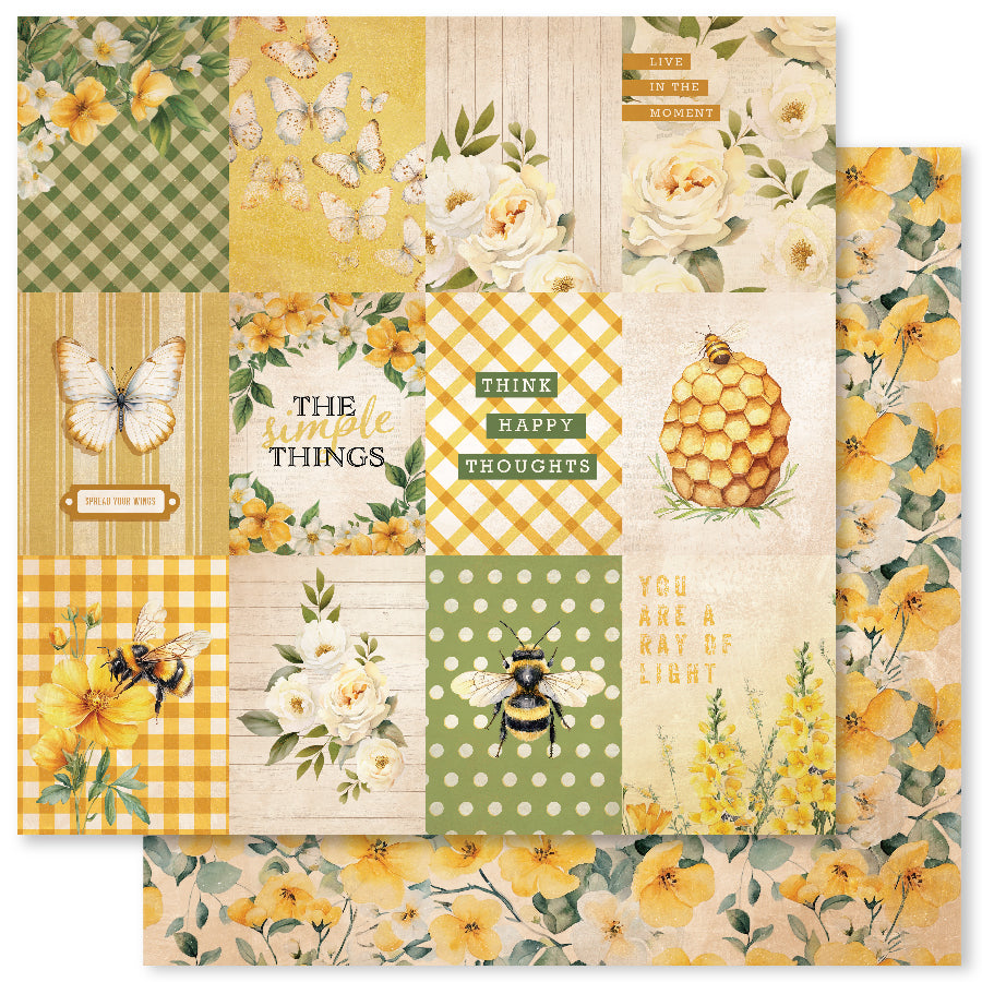 Collection de papiers 15x15 Abeilles & Papillons 33558