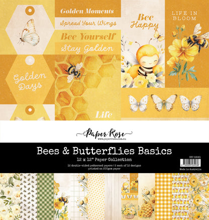 Collection de papiers « Bees & Butterflies Basics » 12x12 33561