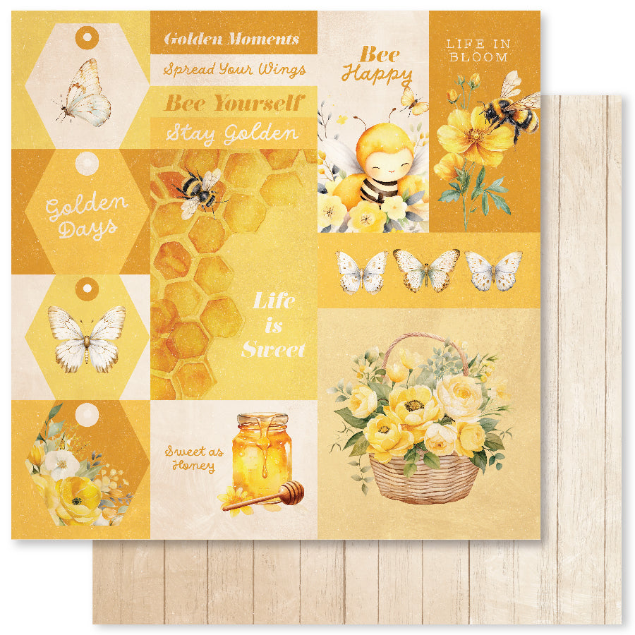 Collection de papiers « Bees & Butterflies Basics » 12x12 33561