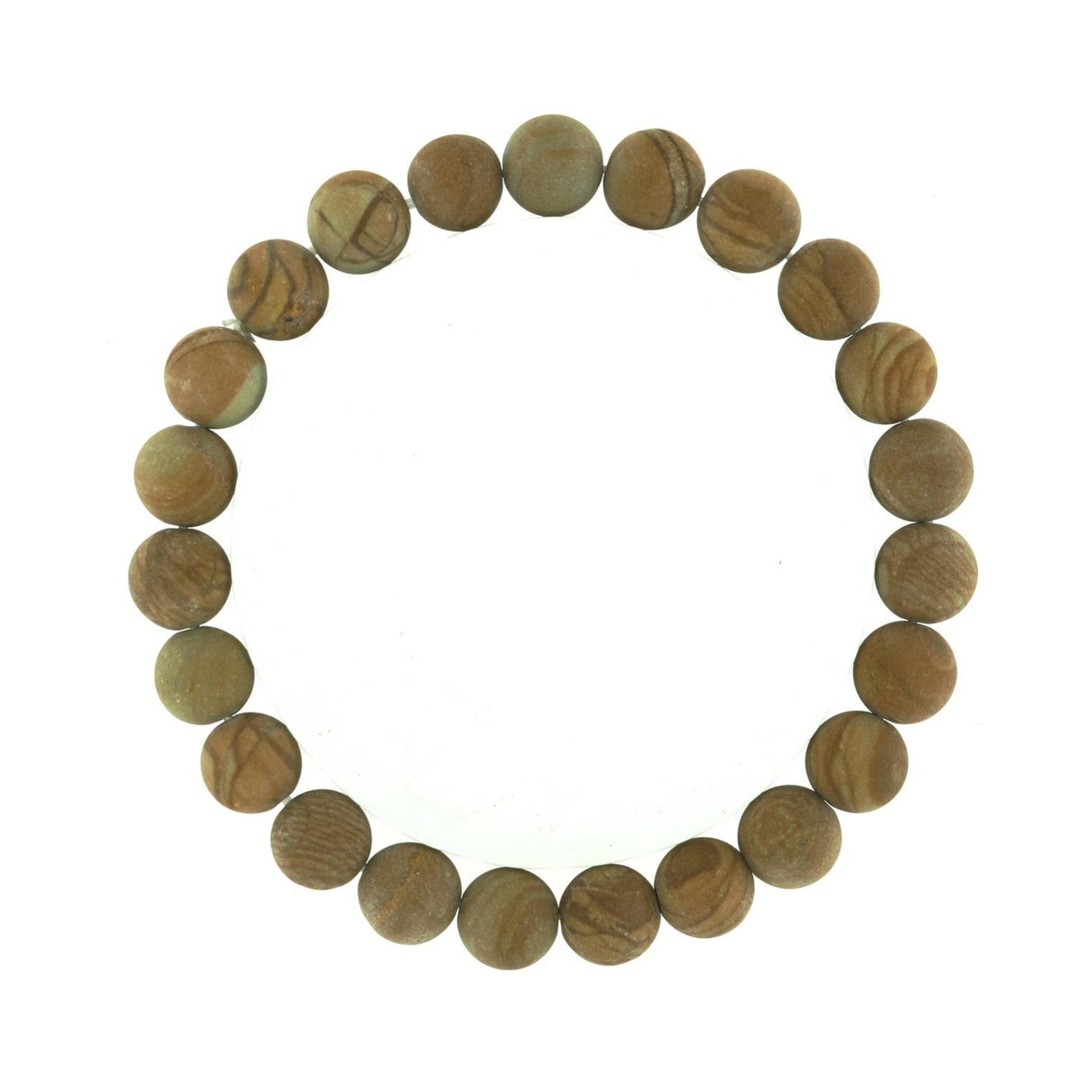 Wood Jasper Matte Round Bracelet - 8mm