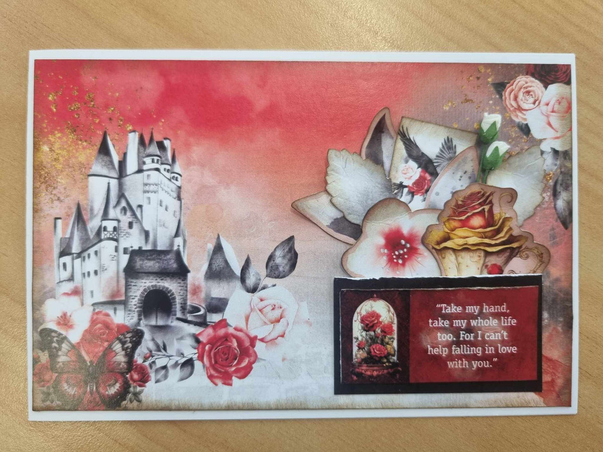 Lot de 6 cartes 10x15 cm Rose ensorcelée