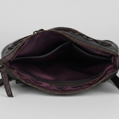 MET V Stitch Crossbody Leather Bag