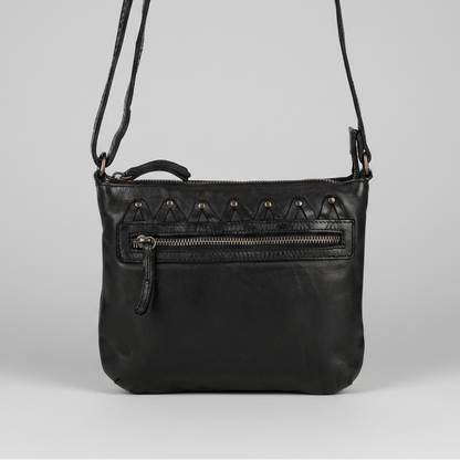 MET V Stitch Crossbody Leather Bag