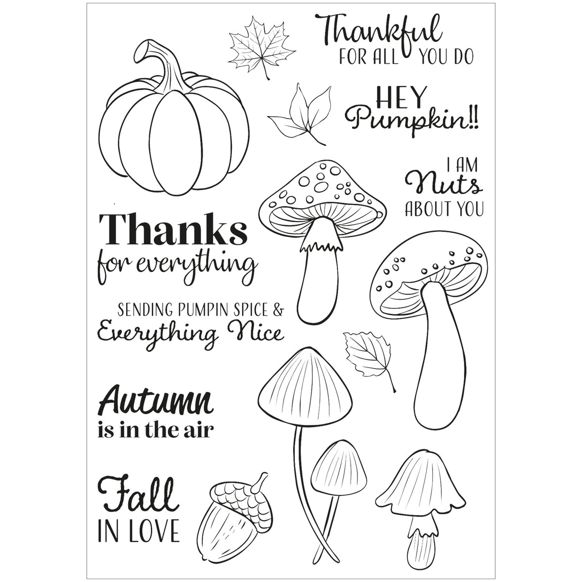 Vaessen Creative • Tampons transparents Hey Pumpkin 16 pièces