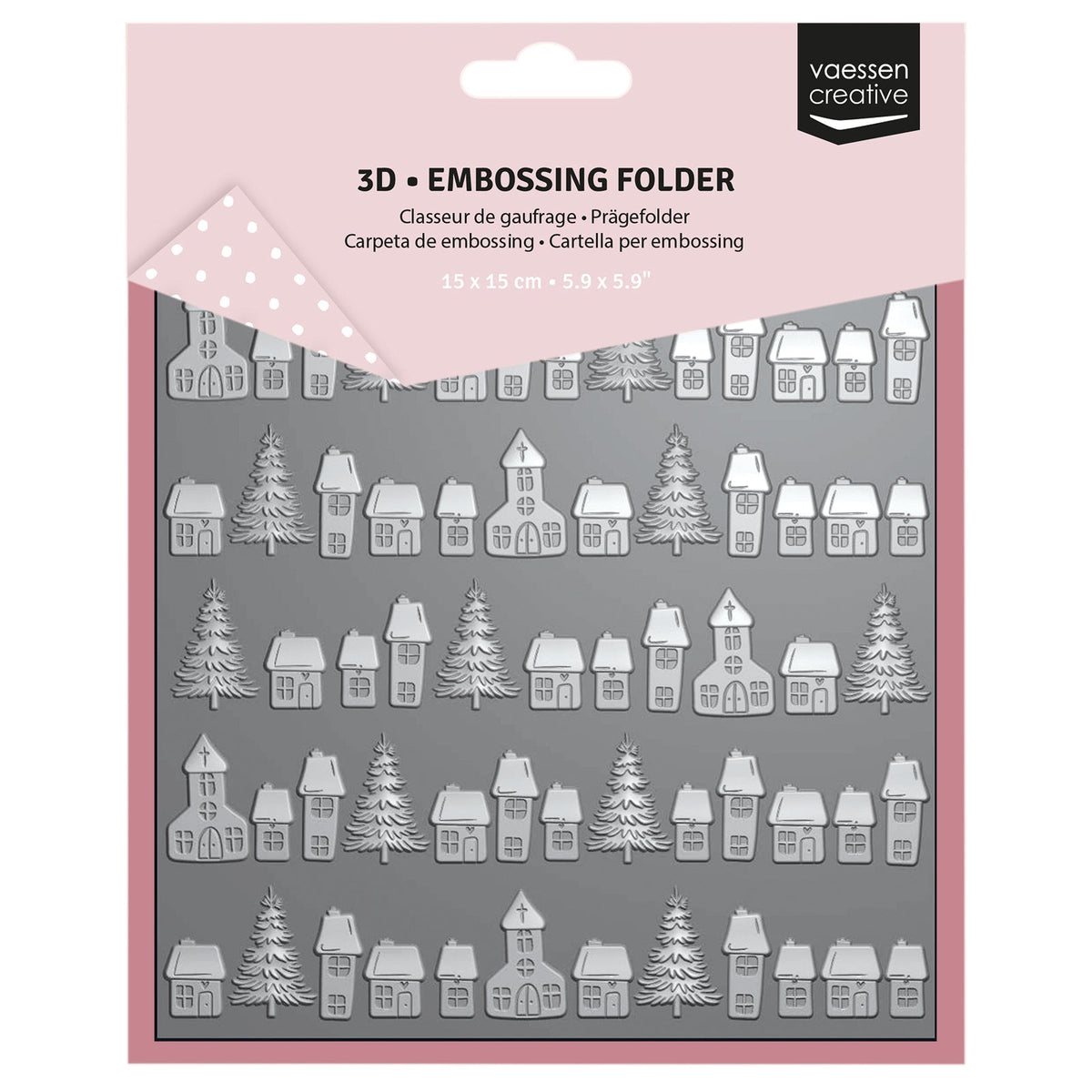 Vaessen Creative • 3D Embossing Folder Christmas Village 15x15cm