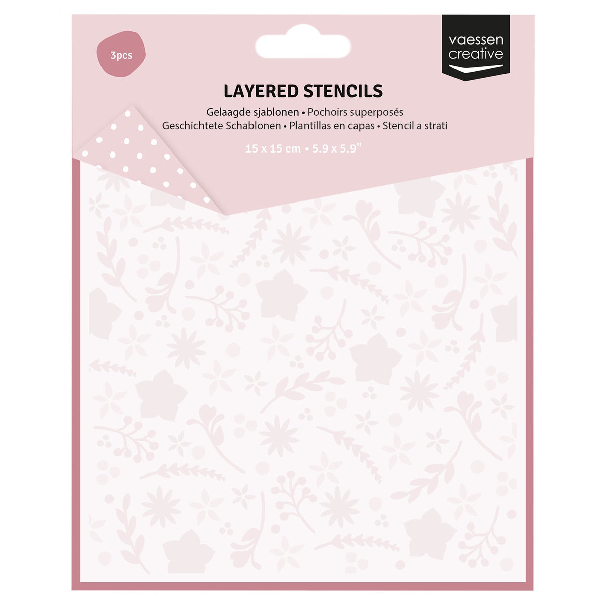 Vaessen Creative • Pochoirs multicouches Fleurs 15x15cm