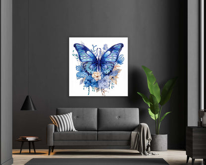 Wall Art - Blue butterfly big-Canvas Print