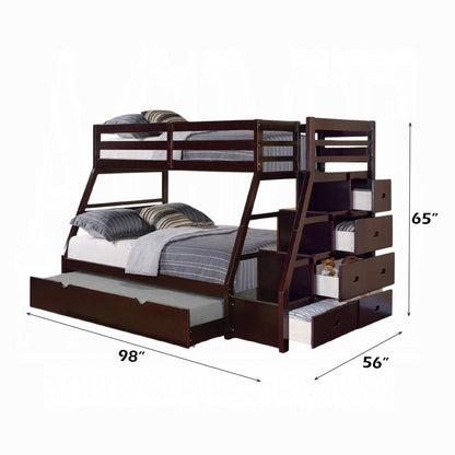 Mojo Twin/Full Bunk Loft Bed W/Trundle & Storage - Espresso