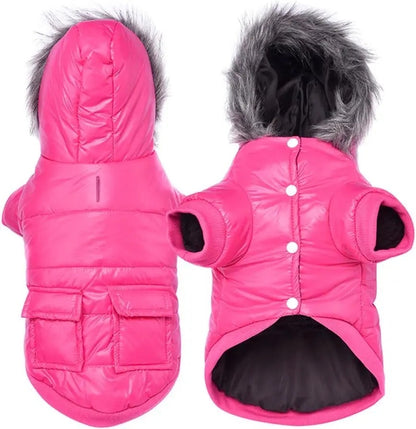 Veste à capuche en fourrure pour chien | Manteau de luxe à capuche pour chien