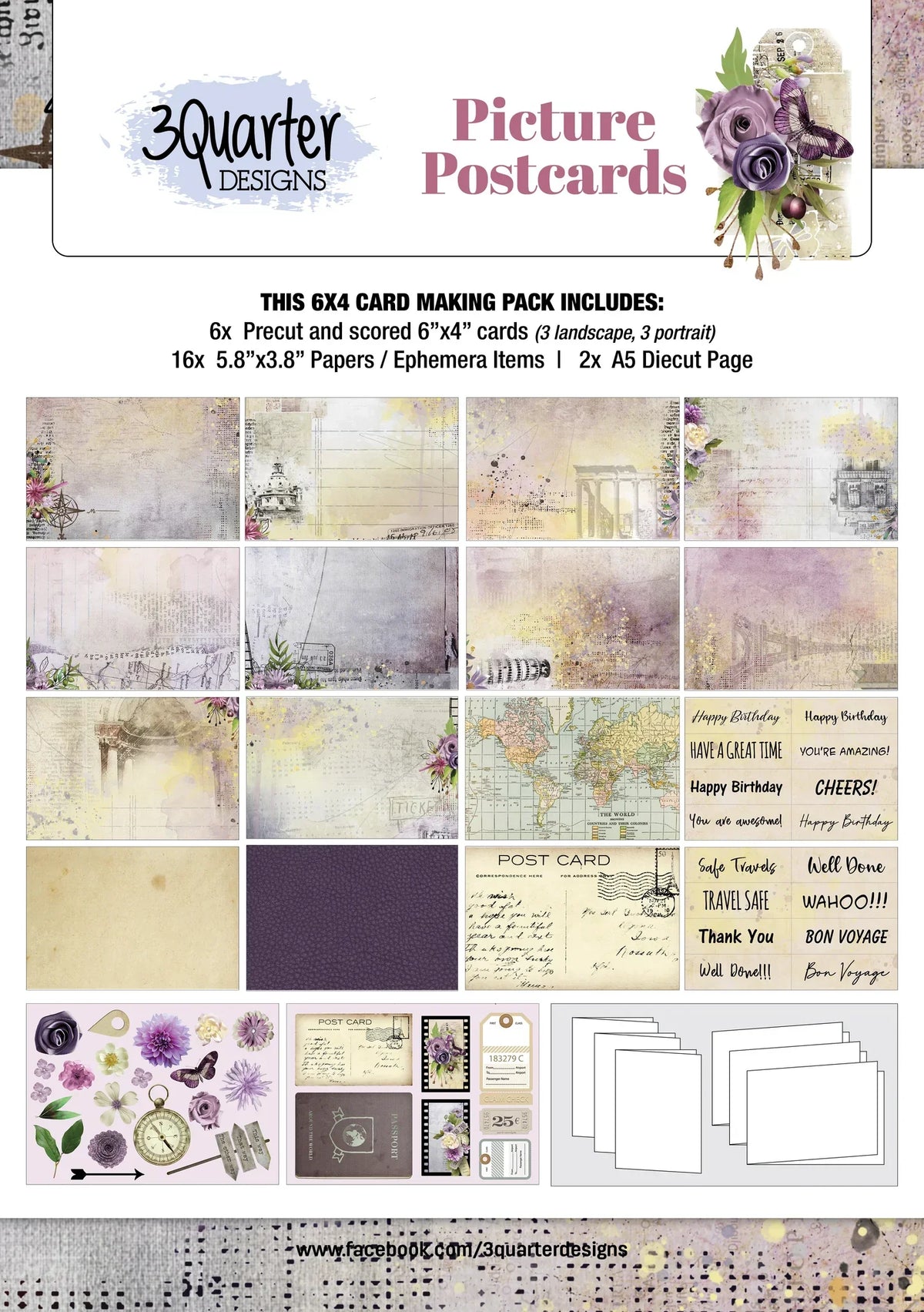 3Quarter Designs - Collection de cartes - Carte postale