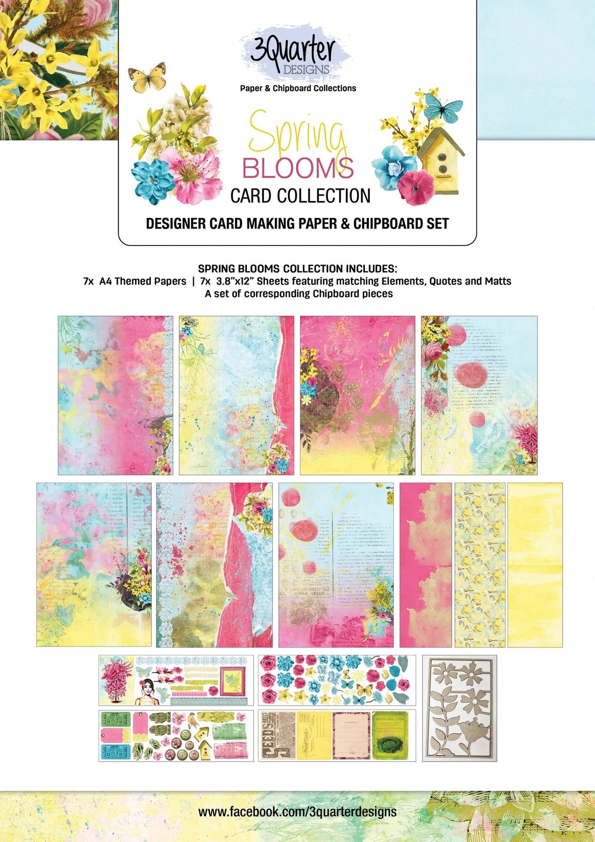 3Quarter Designs - Collection de cartes - Fleurs du printemps