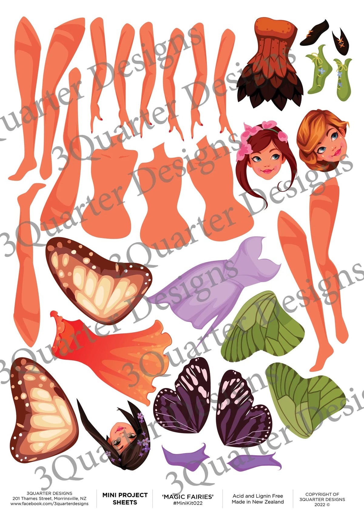 3Quarter Designs - Mini Project Sheets - Fées Magiques