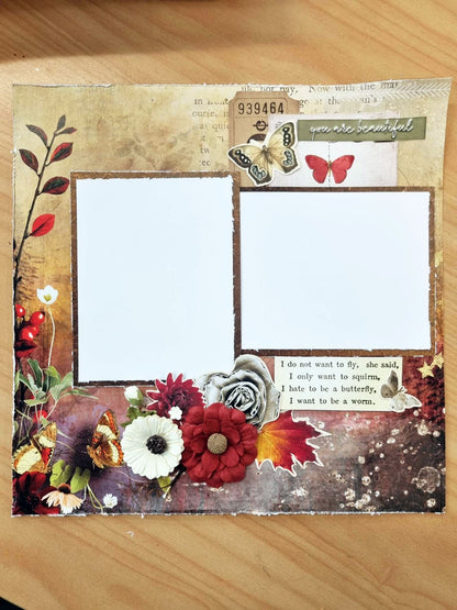 3Quarter Designs - Bloc de papier 30,5 x 30,5 cm - Papillon d'automne