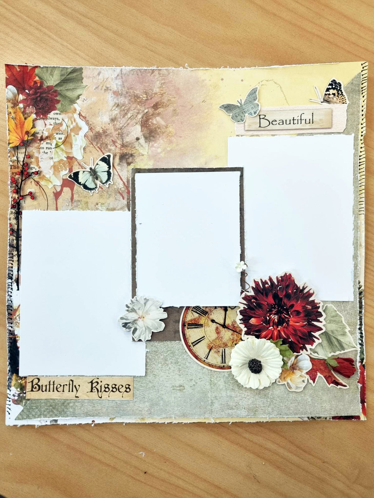 3Quarter Designs - Bloc de papier 30,5 x 30,5 cm - Papillon d'automne
