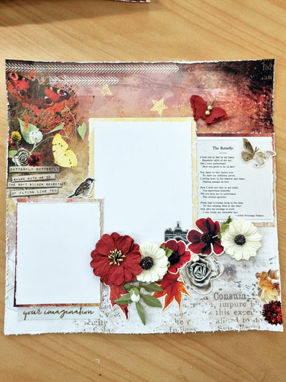 3Quarter Designs - Bloc de papier 30,5 x 30,5 cm - Papillon d'automne
