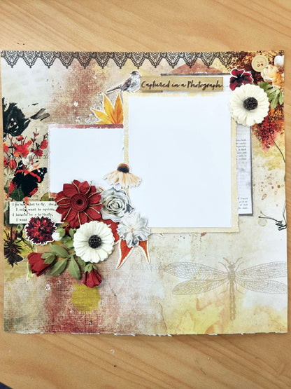 3Quarter Designs - Bloc de papier 30,5 x 30,5 cm - Papillon d'automne