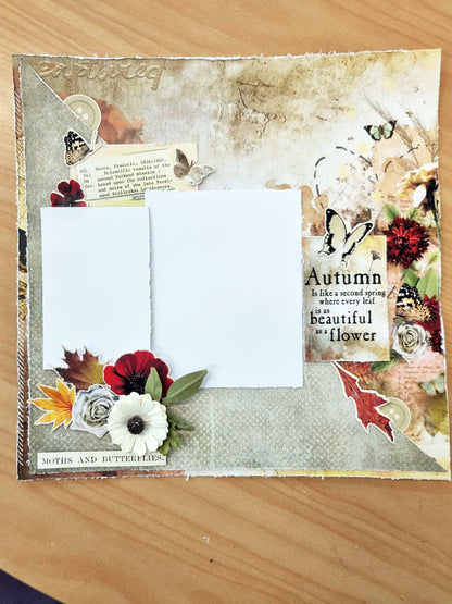 3Quarter Designs - Bloc de papier 30,5 x 30,5 cm - Papillon d'automne