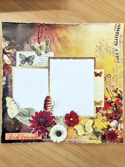 3Quarter Designs - Bloc de papier 30,5 x 30,5 cm - Papillon d'automne