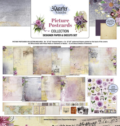 3Quarter Designs - Pack de papiers 30,5 x 30,5 cm - Carte postale illustrée