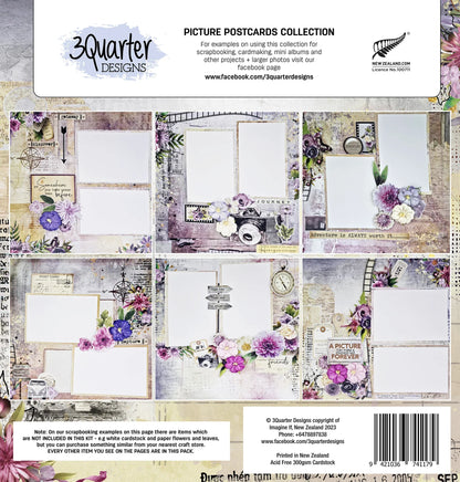 3Quarter Designs - Pack de papiers 30,5 x 30,5 cm - Carte postale illustrée
