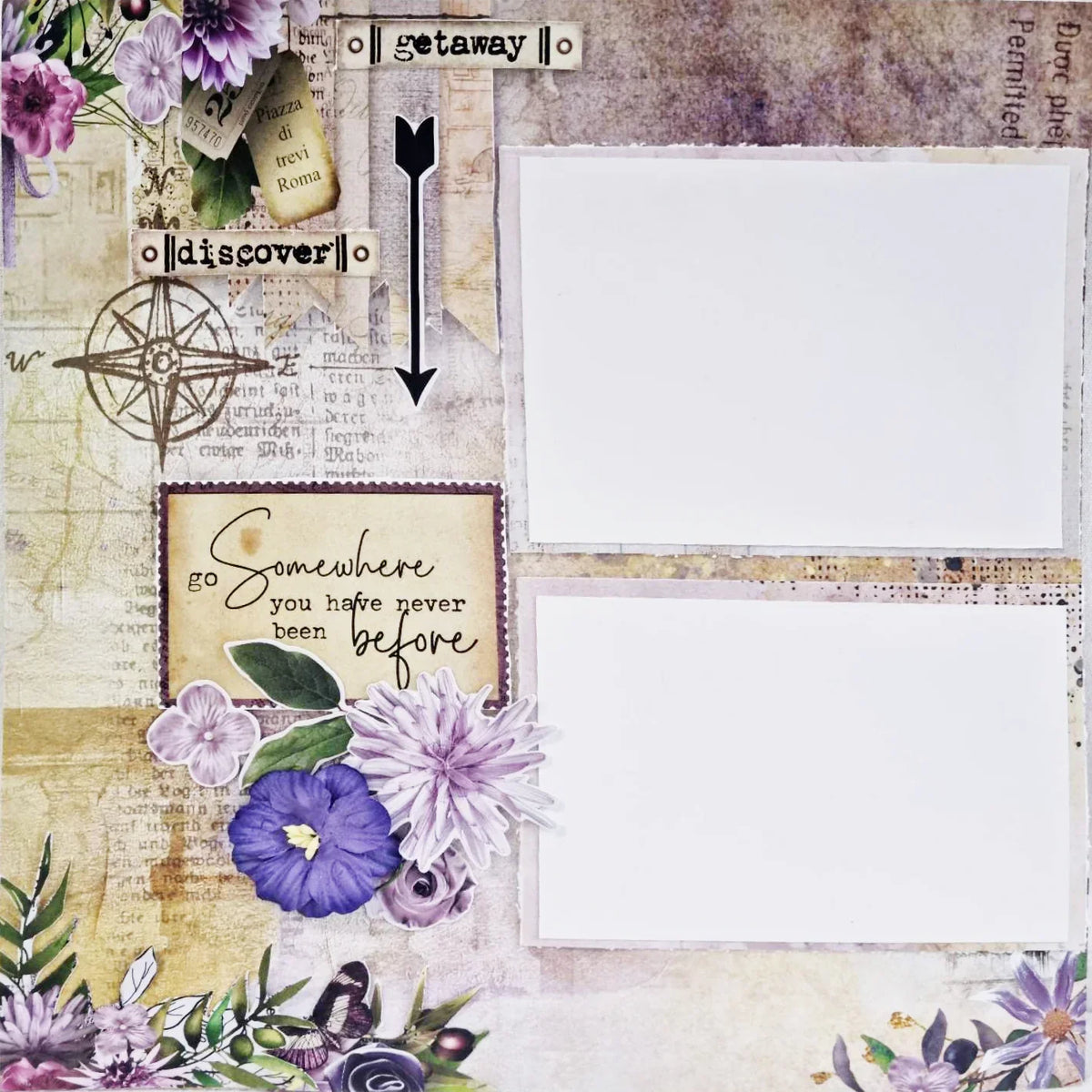 3Quarter Designs - Pack de papiers 30,5 x 30,5 cm - Carte postale illustrée