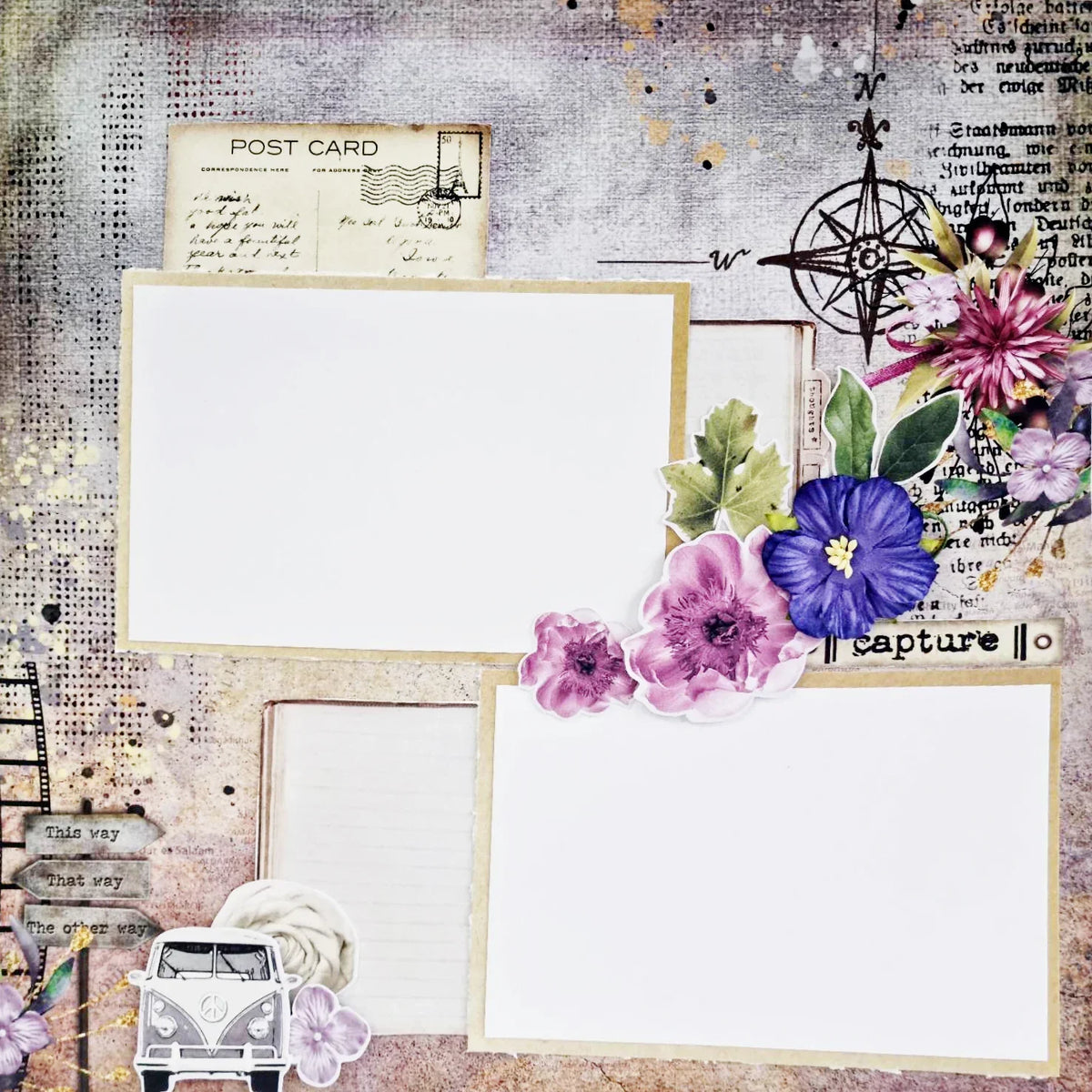 3Quarter Designs - Pack de papiers 30,5 x 30,5 cm - Carte postale illustrée