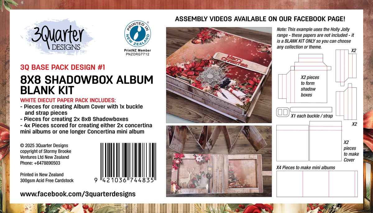 Kit double Shadow Box et Album 3Quarter Designs 8x8