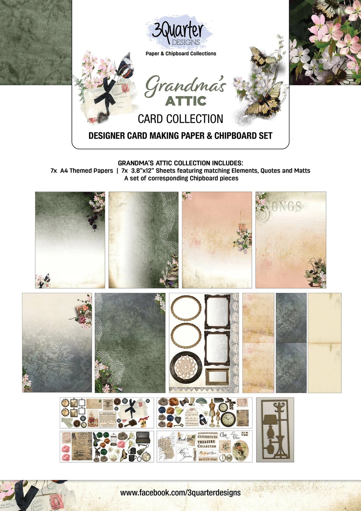 3Quarter Designs Collection de cartes Le grenier de mamie