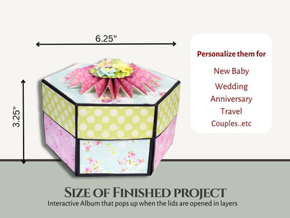 CrafTreat Scrapbook Blanks - Hexagon Explosion Box - Black & Kraft Color