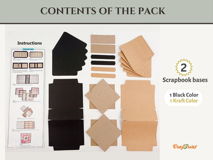 CrafTreat Scrapbook Blanks - Basic 6x6 - Black & Kraft Color