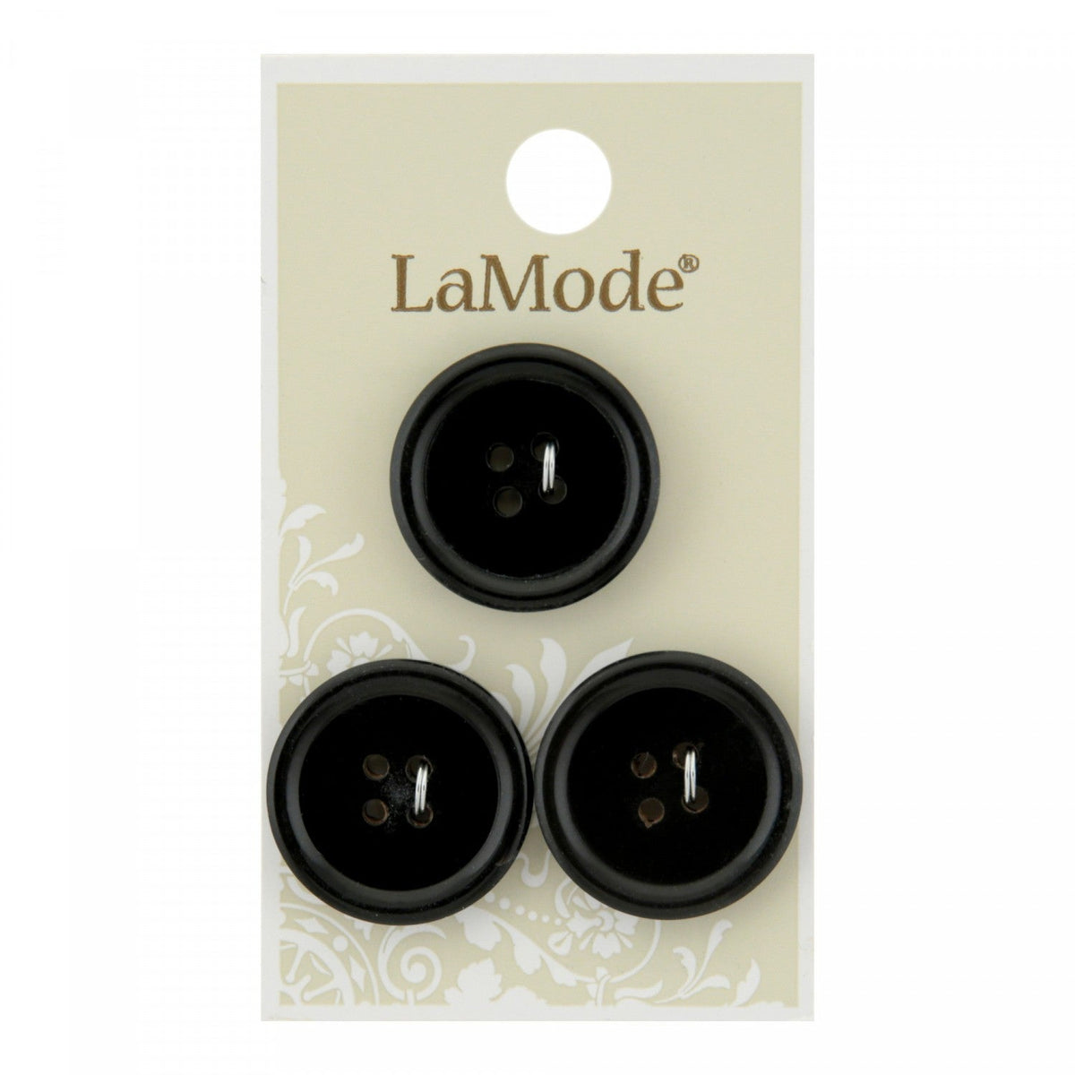 Boutons LaMode - Noir - 7/8 po - 22 mm - 4 trous