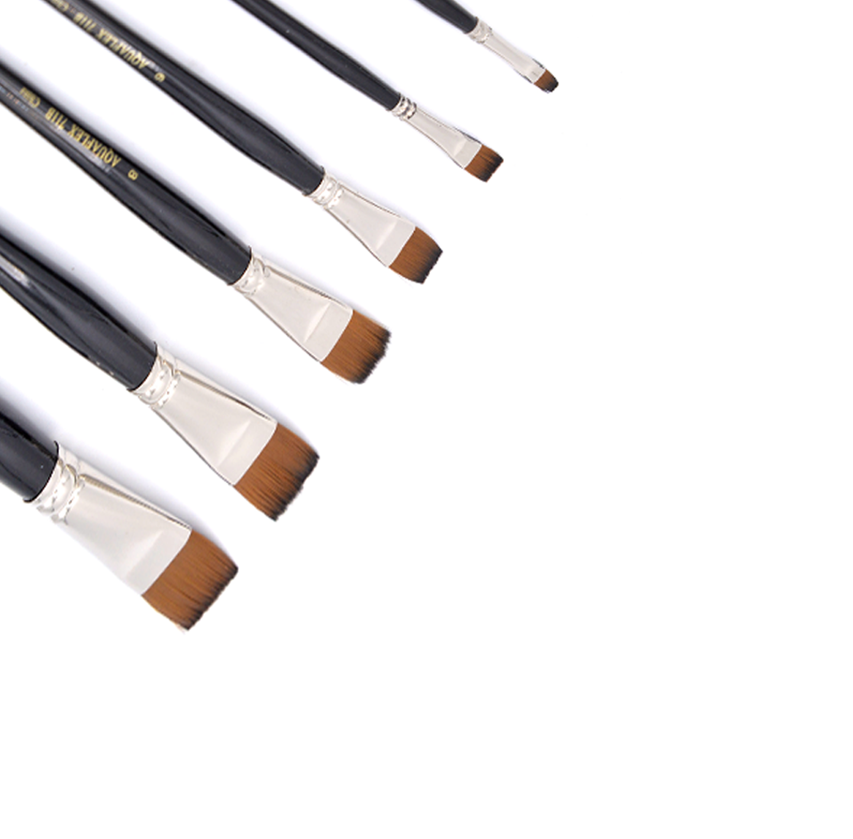 Aquaflex - Brown Synthetic Brush with Long Handle