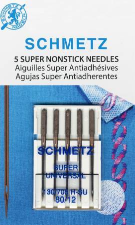 Aiguilles universelles SCHMETZ # 4502 Super Antiadhésives sous blister - 80/12 - 5 pièces