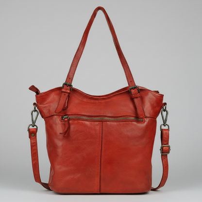 MET Leather Handbag for Women. Tote with Adjustable Dual Handles