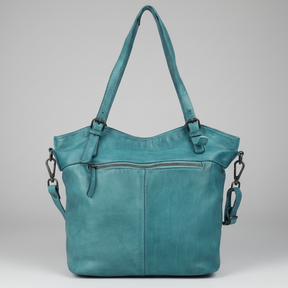 MET Leather Handbag for Women. Tote with Adjustable Dual Handles